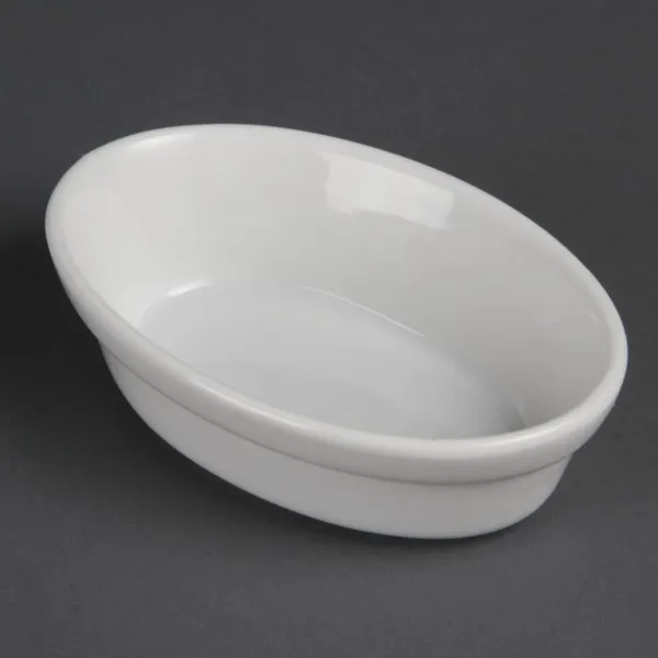 Plats à Gratin Ovales Blancs - 145 x 104 mm - Lot de 6