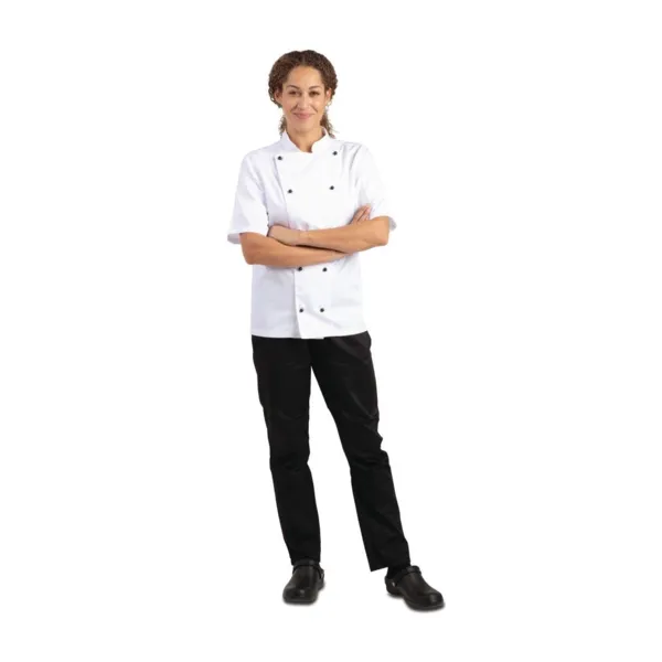 Veste De Cuisine Mixte Chicago Manches Courtes Blanche Taille Xl