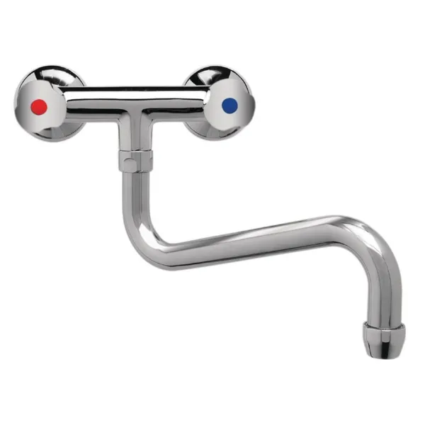 Robinet Mélangeur Bitrou Modèle Lourd 3/4" Fixation Murale Col Bas - L 250 mm