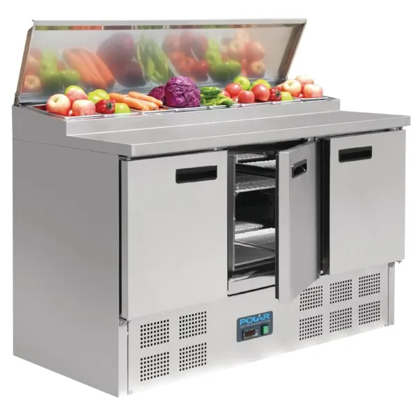 Comptoir De Préparation Réfrigéré Pizzas et Salades Série G - 390L - 8 Bacs GN 1/4