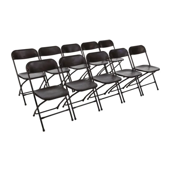Chaises Pliantes Noires - Lot de 10
