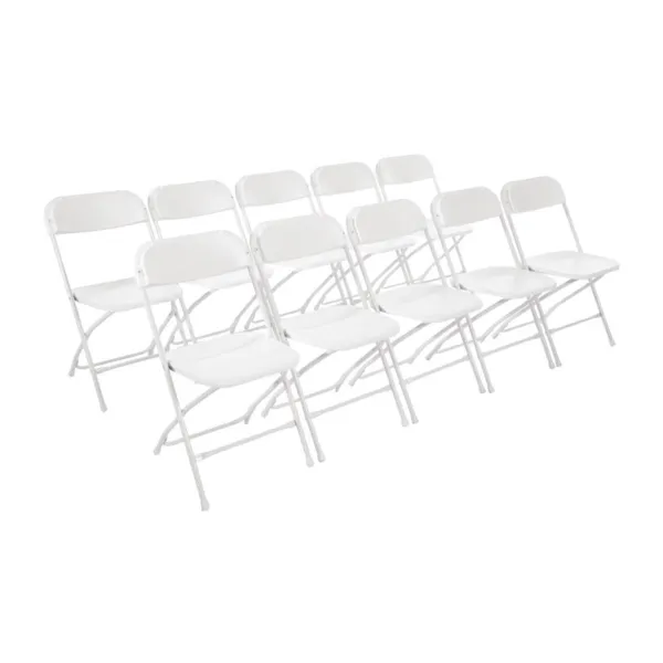 Chaises Pliantes Blanches - Lot de 10