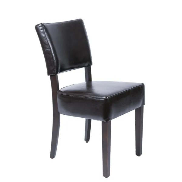 Chaises Confortables En Simili Cuir Marron Foncé