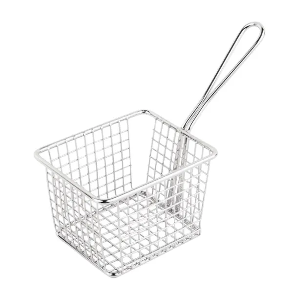 Grand Panier Carré De Présentation Avec Manche Long En Inox
