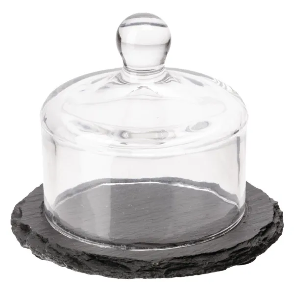 Plateau En Ardoise Avec Cloche En Verre