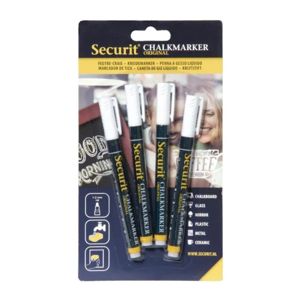 Feutres Craie Liquide Blancs - Lot De 4
