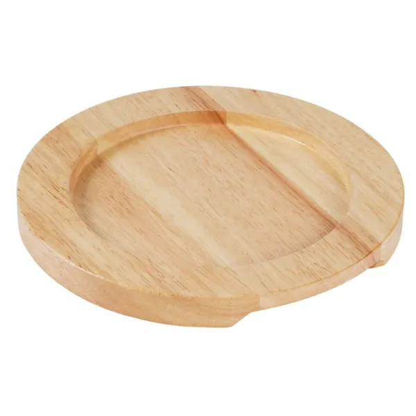Support en Bois Clair pour Plat Rond en Fonte avec Oreilles - Ø 210mm