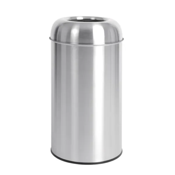 Poubelle Dome en Inox Ouverte - 40L