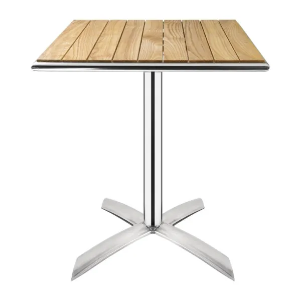 Table Bistro Carrée avec Plateau Basculant Frêne - 600 mm