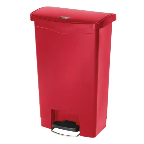 Poubelle À Pédale Frontale Slim Jim Rouge - 50 L