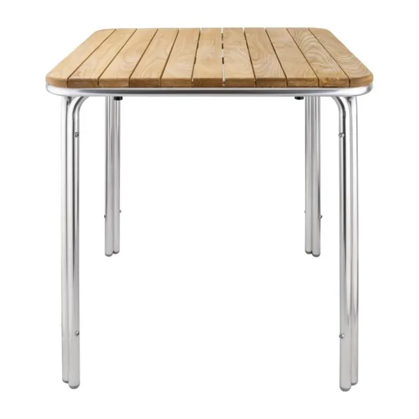Table Carrée En Frêne Et Aluminium 700Mm