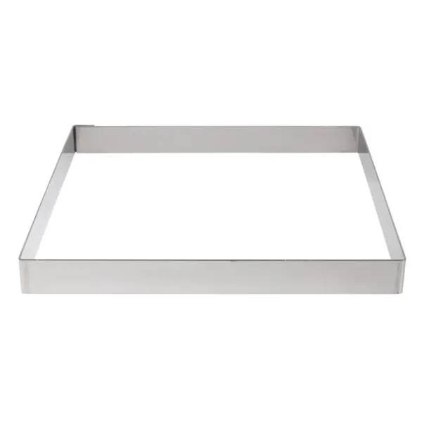 Cercle À Tarte Carré en Inox - L 200 x P 200mm