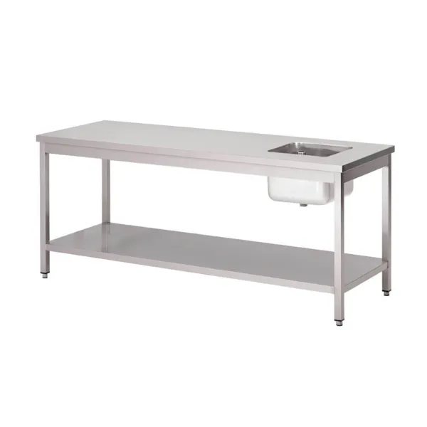 Table Du Chef en Inox avec Étagère Basse - L 1600 x P 700 mm