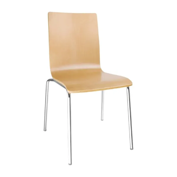 Chaise Dossier Carré Couleur Naturelle - Lot De 4