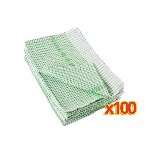 Lot De 100 Torchons Verts