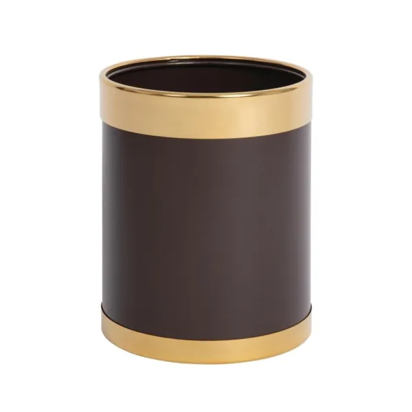 Corbeille À Papier avec Bordure Dorée 10,2 L