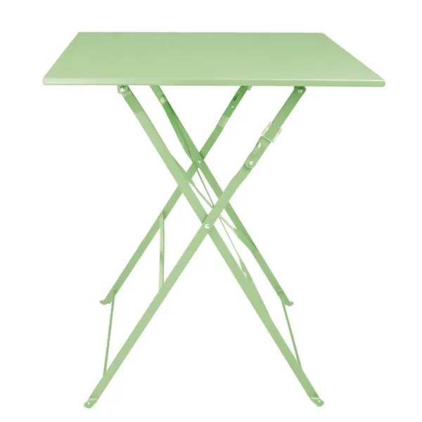 Table Carrée Pliante en Acier Vert Clair 600 mm