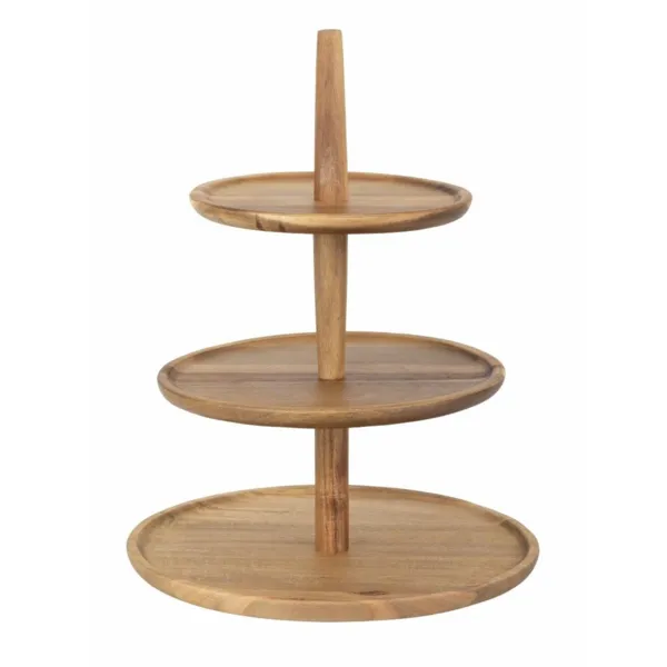 Présentoir en Acacia Ø305 x H395 mm - 3 niveaux