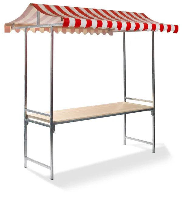 Étal de Marché Professionnel - Rouge et Blanc