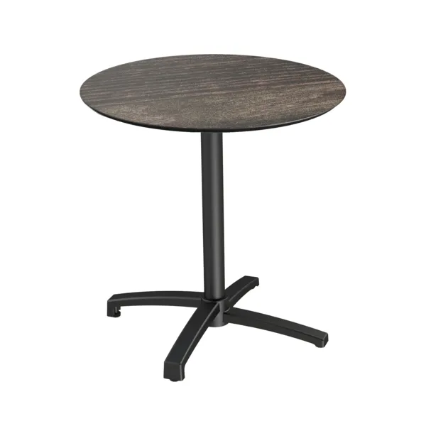 Table de Bistrot X Cross avec Piètement Noir Riverwashed - Ø 70 cm