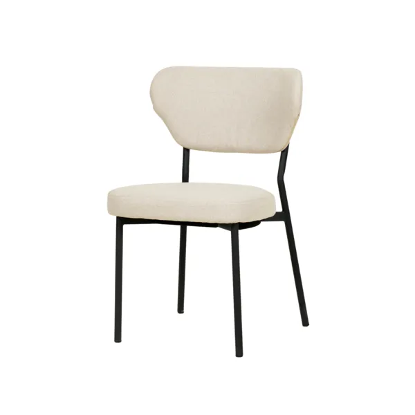Chaise Empilable Duko en Tissu - Beige