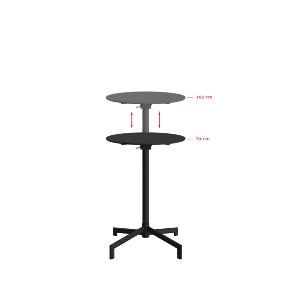 Table de Terrasse Ajustable Versa 2 Hauteurs - Noir
