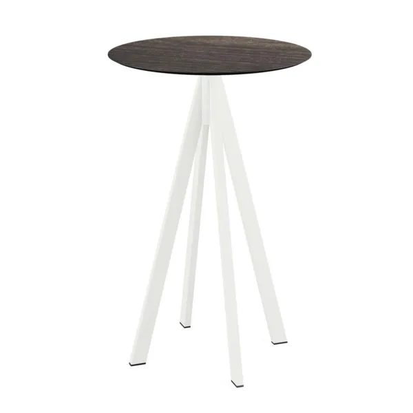 Mange-Débout Infinity Piètement Blanc et Plateau Riverwashed Wood - Ø 70 cm
