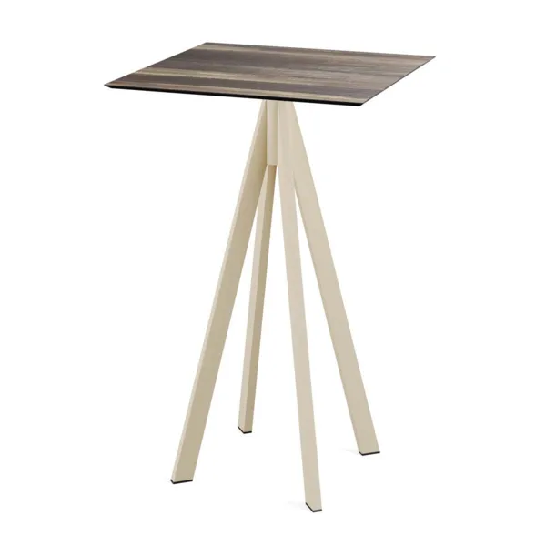 Mange-Débout Infinity Piètement Sable et Plateau Tropical Wood - 70 x 70 cm