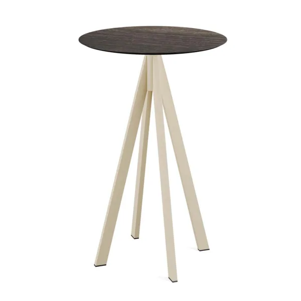 Mange-Débout Infinity Piètement Sable et Plateau Riverwashed Wood - Ø 70 cm