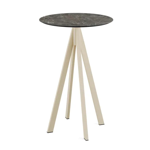 Mange-Débout Infinity Piètement Sable et Plateau Galaxy Marble - Ø 70 cm