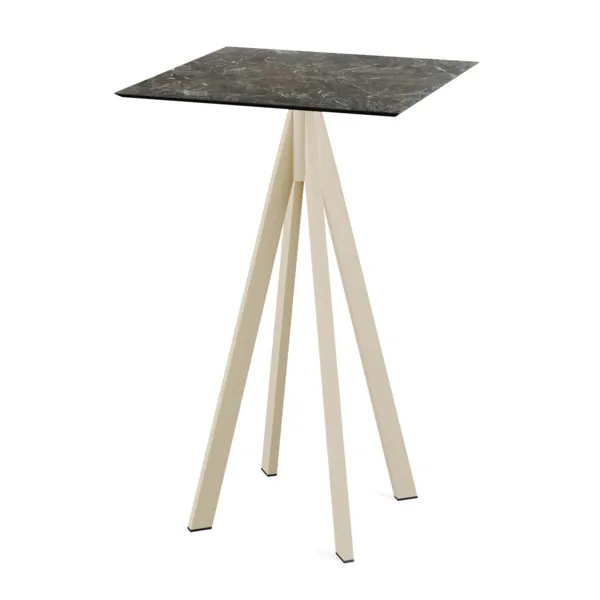 Mange-Débout Infinity Piètement Sable et Plateau Galaxy Marble - 70 x 70 cm