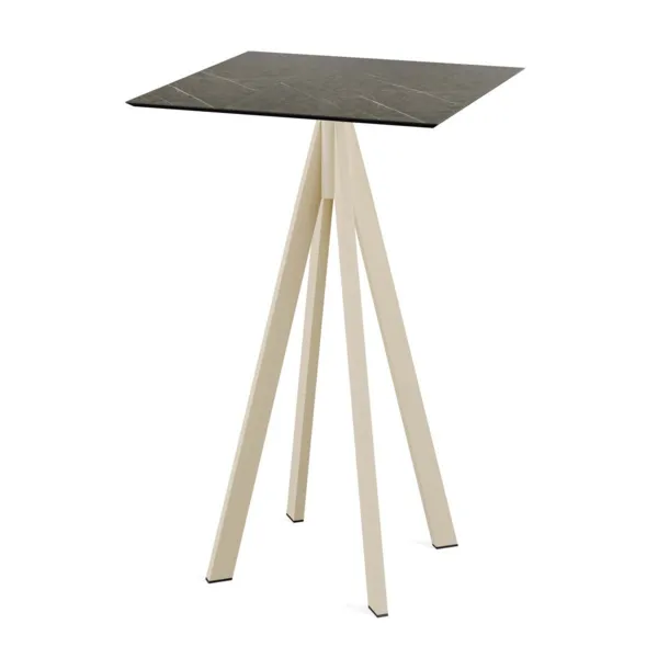 Mange-Débout Infinity Piètement Sable et Plateau Midnight Marble - 70 x 70 cm