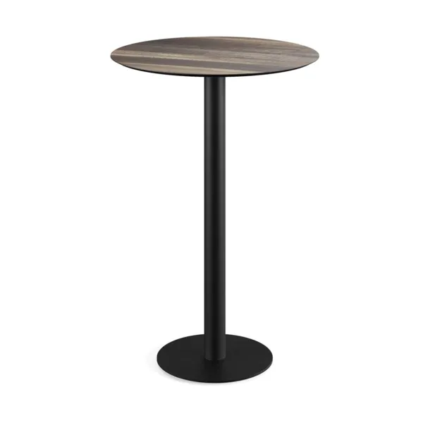 Mange-Debout Urban Piètement Noir et Plateau Tropical Wood - Ø 70 cm