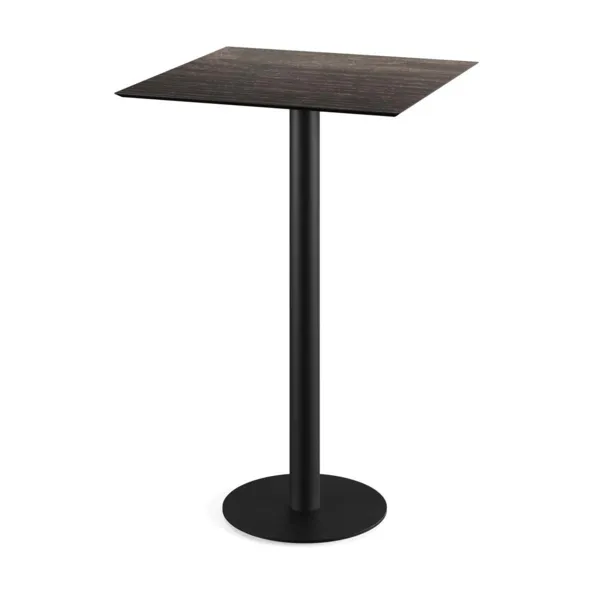 Mange-Debout Urban Piètement Noir et Plateau Riverwashed Wood - 70 x 70 cm