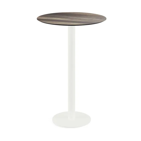 Mange-Debout Urban Piètement Blanc et Plateau Tropical Wood - Ø 70 cm