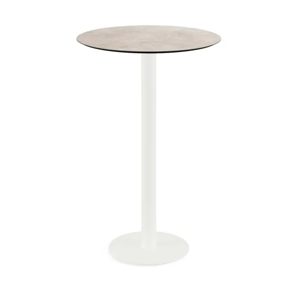 Mange-Debout Urban Piètement Blanc et Plateau Moonstone - Ø 70 cm