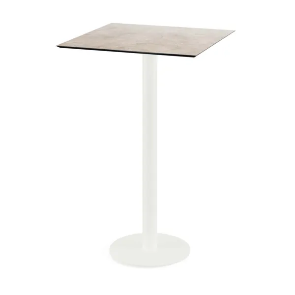 Mange-Debout Urban Piètement Blanc et Plateau Moonstone - 70 x 70 cm