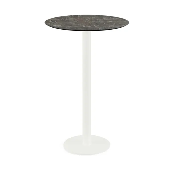 Mange-Debout Urban Piètement Blanc et Plateau Galaxy Marble - Ø 70 cm