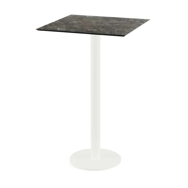 Mange-Debout Urban Piètement Blanc et Plateau Galaxy Marble - 70 x 70 cm