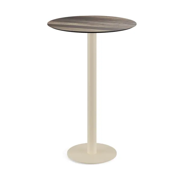 Mange-Debout Urban Piètement Sable et Plateau Tropical Wood - Ø 70 cm