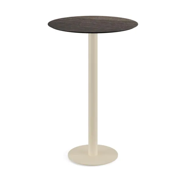 Mange-Debout Urban Piètement Sable et Plateau Riverwashed Wood - Ø 70 cm