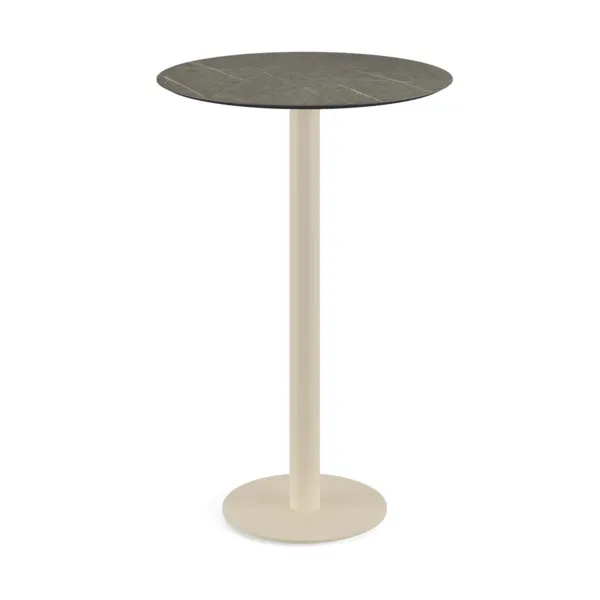 Mange-Debout Urban Piètement Sable et Plateau Midnight Marble - Ø 70 cm