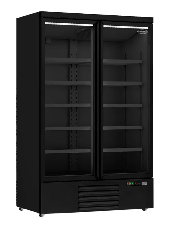 Vitrine Réfrigérée Positive 2 Portes Noir – 1000 L