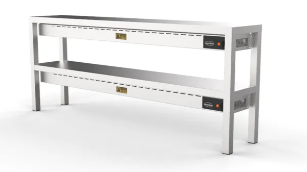 Étagère Chauffante en Céramique - 2 Niveaux - L 2000 x P 300 mm