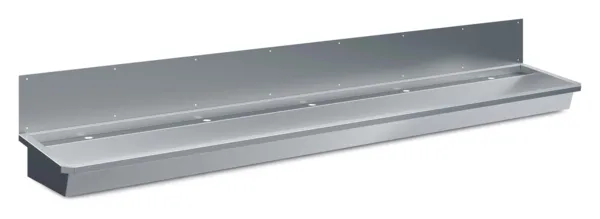 Évier Inox avec Pare-Éclaboussures et Bouchon de Vidange - L 3000 x P 468 mm