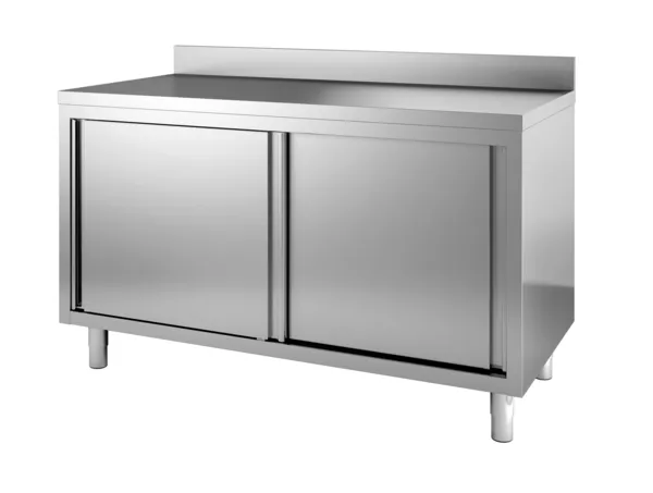 Meuble Inox Bas avec Dosseret - 2 Portes - L 1800 x P 700 mm