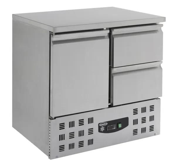Table Réfrigérée Positive Compacte - 1 Porte et 2 Tiroirs - 257 L