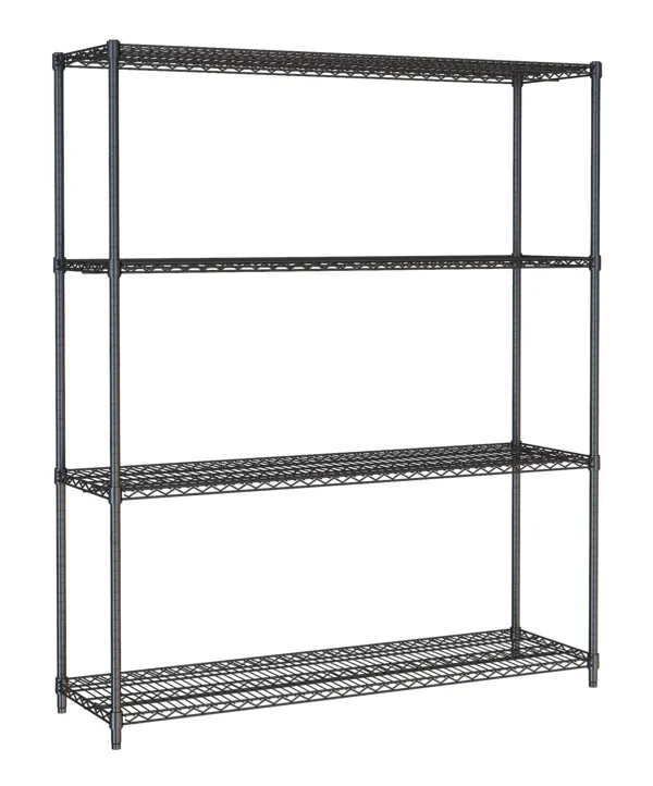 Etagère 4 Niveaux Démontable Noir - L 1500 x P 450 mm
