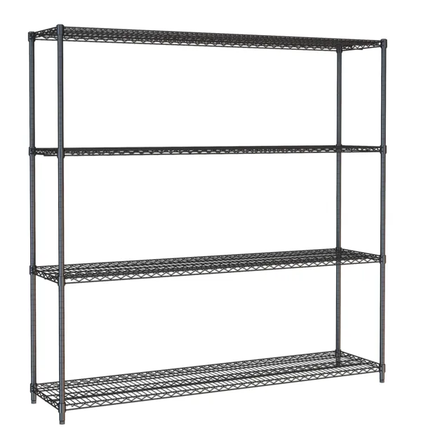 Etagère 4 Niveaux Démontable Noir - L 1800 x P 450 mm