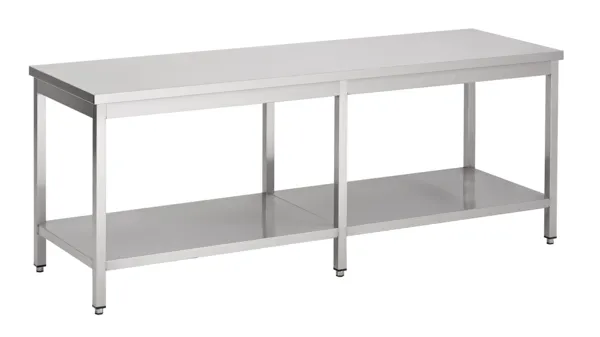 Table Inox avec Etagère - L 2400 x P 700 mm
